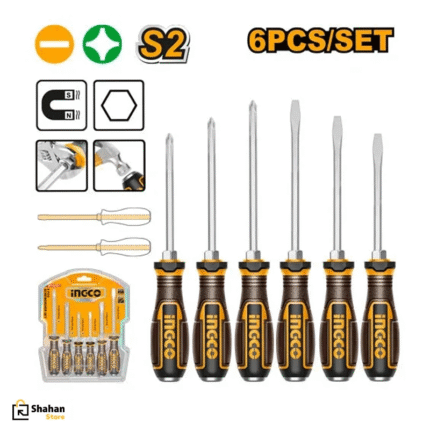 ست پیچ گوشتی 6 عددی ضربه خور اینکو